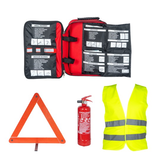 Τσάντα πρώτων βοηθειών (DIN13164) με σετ πυροσβεστήρα 2Kg Mobiakcare 0141390