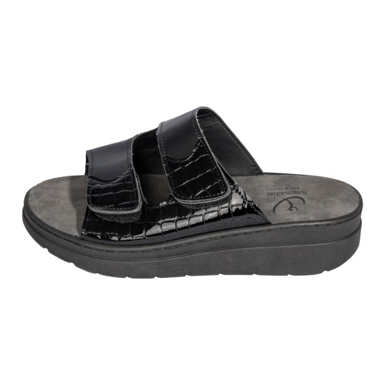 Γυναικεία Ανατομική Καλοκαιρινή Παντόφλα αποσπώμενου πάτου Steps 2612 Μαύρο