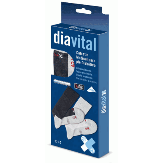 Ιατρική κάλτσα για διαβητικούς Diavital Γκρι - Μαύρο Alfacare HF-5031