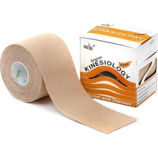 Tape Κινησιοθεραπείας Nasara (Ρολό 5cm x 5m) Alfacare Μπεζ